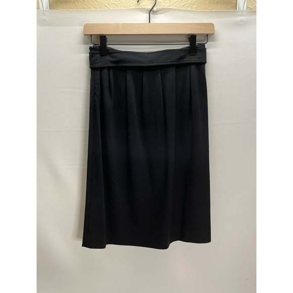 Moschino Cheap and Chic Black Pleated Straight Skirt Knee Length Size 40 / US 6 - Picture 4 of 7